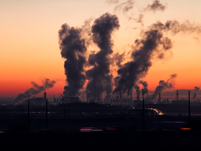 industry, sunset, pollution
